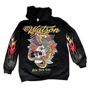 Watson New York City Black Studded Hoodie